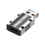 محول مستقيم من Type-C أنثى إلى USB 3.0 ذكر بقوة 120 واط من سبائك الزنك، Type-C أنثى إلى USB 3.0 ذكر مستقيم
