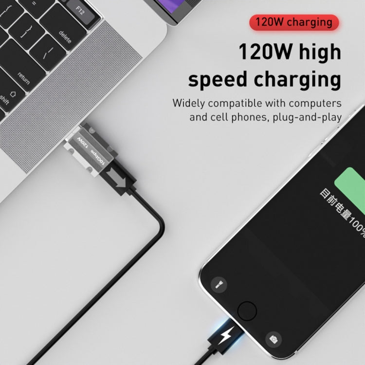 محول مستقيم من Type-C أنثى إلى USB 3.0 ذكر بقوة 120 واط من سبائك الزنك، Type-C أنثى إلى USB 3.0 ذكر مستقيم