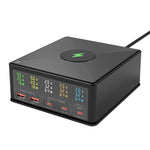 شاحن متعدد المنافذ 6 في 1 بقوة 160 واط 3 PD Type-C + 2 منافذ USB QC3.0 موديل 868H