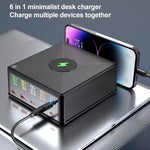 شاحن متعدد المنافذ 6 في 1 بقوة 160 واط 3 PD Type-C + 2 منافذ USB QC3.0 موديل 868H