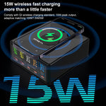 شاحن متعدد المنافذ 6 في 1 بقوة 160 واط 3 PD Type-C + 2 منافذ USB QC3.0 موديل 868H