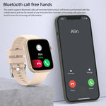 HT15 ساعة ذكية مقاومة للماء بمعيار IP67 بحزام سيليكون 1.85 بوصة، تدعم المكالمات عبر البلوتوث / مراقبة النوم