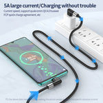 كابل بيانات A9 30W USB-C/Type-C إلى 8 دبابيس مزدوج الزاوية، 0.5 متر، 1 متر، 2 متر، 3 متر