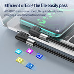 كابل بيانات A9 30W USB-C/Type-C إلى 8 دبابيس مزدوج الزاوية، 0.5 متر، 1 متر، 2 متر، 3 متر