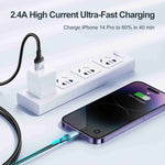 كابل شحن سريع 2.4A USB-A إلى 8 بن من سلسلة Extraordinary من JOYROOM S-UL012A10، 20 واط 8 بن، 1.2م