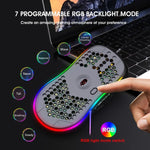 HXSJ X600 فأرة ألعاب سلكية بإضاءة RGB وعدد 6 مفاتيح وبرمجة ماكرو، X600