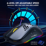 HXSJ X600 فأرة ألعاب سلكية بإضاءة RGB وعدد 6 مفاتيح وبرمجة ماكرو، X600