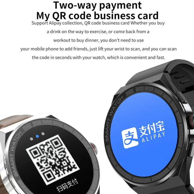 BM01 ساعة ذكية مقاومة للماء بمعيار IP68 بحزام سيليكون 1.45 بوصة تدعم مكالمات البلوتوث / NFC، حزام سيليكون (فضي)، حزام سيليكون (أسود)