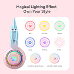 سماعات رأس بلوتوث لاسلكية T25 RGB ستيريو بأذني قطة مع ميكروفون قابل للفصل