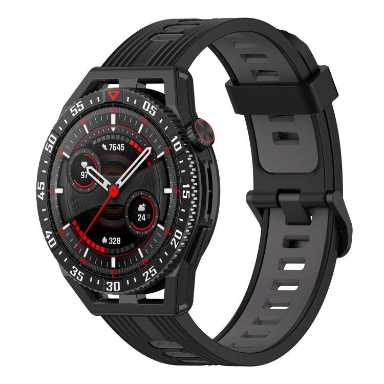 22mm Two-color Stripe Silicone Watch Band, For Huawei Watch GT 3 SE