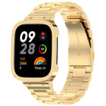 2 in 1 Three-bead Metal Watch Band with Watch Frame, For Xiaomi Redmi Watch 3 / Mi Watch Lite 3