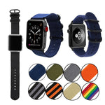 سوار ساعة من القماش الأسود مع إبزيم، لسلسلة Apple Watch 8&7 مقاس 41مم، لسلسلة Apple Watch 8&7 مقاس 45مم