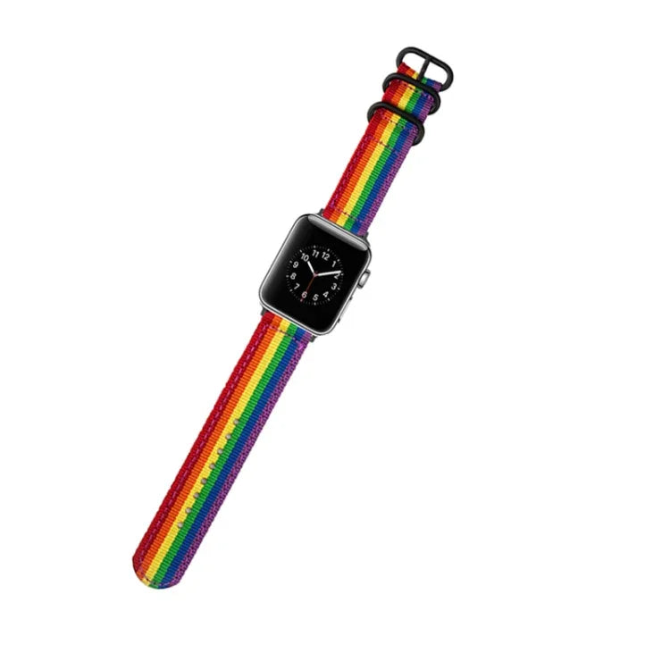 سوار ساعة من القماش الأسود مع إبزيم، لسلسلة Apple Watch 8&7 مقاس 41مم، لسلسلة Apple Watch 8&7 مقاس 45مم