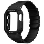 سوار ساعة بإطار مدمج من السيليكون، لسلسلة Apple Watch 8&7 مقاس 41مم / SE 2&6&SE&5&4 مقاس 40مم، لسلسلة Apple Watch Ultra 49مم، لسلسلة Apple Watch 8&7 مقاس 45مم / SE 2&6&SE&5&4 مقاس 44مم