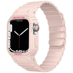 سوار ساعة بإطار مدمج من السيليكون، لسلسلة Apple Watch 8&7 مقاس 41مم / SE 2&6&SE&5&4 مقاس 40مم، لسلسلة Apple Watch Ultra 49مم، لسلسلة Apple Watch 8&7 مقاس 45مم / SE 2&6&SE&5&4 مقاس 44مم