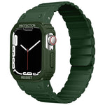 سوار ساعة بإطار مدمج من السيليكون، لسلسلة Apple Watch 8&7 مقاس 41مم / SE 2&6&SE&5&4 مقاس 40مم، لسلسلة Apple Watch Ultra 49مم، لسلسلة Apple Watch 8&7 مقاس 45مم / SE 2&6&SE&5&4 مقاس 44مم