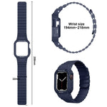 سوار ساعة بإطار مدمج من السيليكون، لسلسلة Apple Watch 8&7 مقاس 41مم / SE 2&6&SE&5&4 مقاس 40مم، لسلسلة Apple Watch Ultra 49مم، لسلسلة Apple Watch 8&7 مقاس 45مم / SE 2&6&SE&5&4 مقاس 44مم