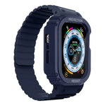 سوار ساعة بإطار مدمج من السيليكون، لسلسلة Apple Watch 8&7 مقاس 41مم / SE 2&6&SE&5&4 مقاس 40مم، لسلسلة Apple Watch Ultra 49مم، لسلسلة Apple Watch 8&7 مقاس 45مم / SE 2&6&SE&5&4 مقاس 44مم