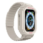 سوار ساعة بإطار مدمج من السيليكون، لسلسلة Apple Watch 8&7 مقاس 41مم / SE 2&6&SE&5&4 مقاس 40مم، لسلسلة Apple Watch Ultra 49مم، لسلسلة Apple Watch 8&7 مقاس 45مم / SE 2&6&SE&5&4 مقاس 44مم