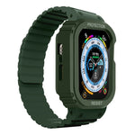 سوار ساعة بإطار مدمج من السيليكون، لسلسلة Apple Watch 8&7 مقاس 41مم / SE 2&6&SE&5&4 مقاس 40مم، لسلسلة Apple Watch Ultra 49مم، لسلسلة Apple Watch 8&7 مقاس 45مم / SE 2&6&SE&5&4 مقاس 44مم