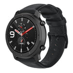 سوار ساعة من الجلد الطبيعي مشمع بالزيت، لساعات Amazfit GTR 47 مم / Pace / Stratos، لساعات Amazfit 2 Stratos، لساعات Ticwatch Pro / E2 / S2، لساعات Pebble الجيل الأول، لساعات Pebble Time