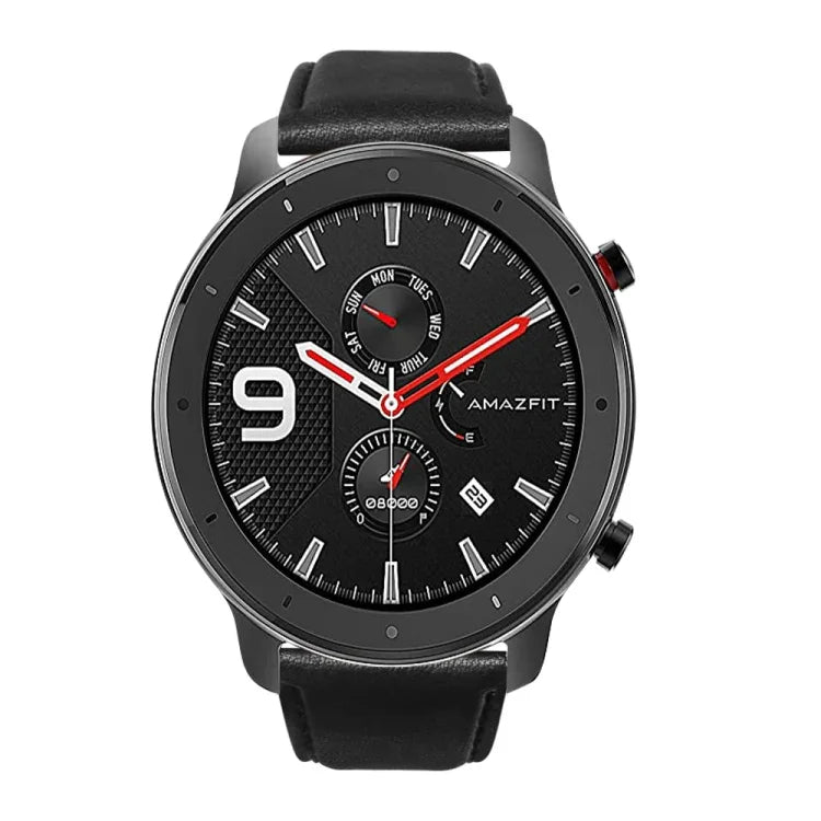 سوار ساعة من الجلد الطبيعي مشمع بالزيت، لساعات Amazfit GTR 47 مم / Pace / Stratos، لساعات Amazfit 2 Stratos، لساعات Ticwatch Pro / E2 / S2، لساعات Pebble الجيل الأول، لساعات Pebble Time