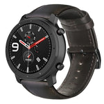سوار ساعة من الجلد الطبيعي مشمع بالزيت، لساعات Amazfit GTR 47 مم / Pace / Stratos، لساعات Amazfit 2 Stratos، لساعات Ticwatch Pro / E2 / S2، لساعات Pebble الجيل الأول، لساعات Pebble Time