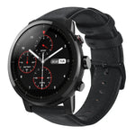 سوار ساعة من الجلد الطبيعي مشمع بالزيت، لساعات Amazfit GTR 47 مم / Pace / Stratos، لساعات Amazfit 2 Stratos، لساعات Ticwatch Pro / E2 / S2، لساعات Pebble الجيل الأول، لساعات Pebble Time