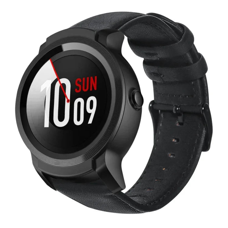 سوار ساعة من الجلد الطبيعي مشمع بالزيت، لساعات Amazfit GTR 47 مم / Pace / Stratos، لساعات Amazfit 2 Stratos، لساعات Ticwatch Pro / E2 / S2، لساعات Pebble الجيل الأول، لساعات Pebble Time