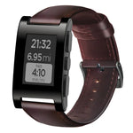 سوار ساعة من الجلد الطبيعي مشمع بالزيت، لساعات Amazfit GTR 47 مم / Pace / Stratos، لساعات Amazfit 2 Stratos، لساعات Ticwatch Pro / E2 / S2، لساعات Pebble الجيل الأول، لساعات Pebble Time