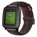 سوار ساعة من الجلد الطبيعي مشمع بالزيت، لساعات Amazfit GTR 47 مم / Pace / Stratos، لساعات Amazfit 2 Stratos، لساعات Ticwatch Pro / E2 / S2، لساعات Pebble الجيل الأول، لساعات Pebble Time
