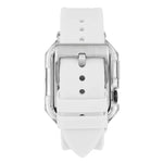 سوار ساعة من السيليكون مع غطاء بولي كربونات شفاف كريستالي، لسلسلة Apple Watch 8&7 مقاس 45مم