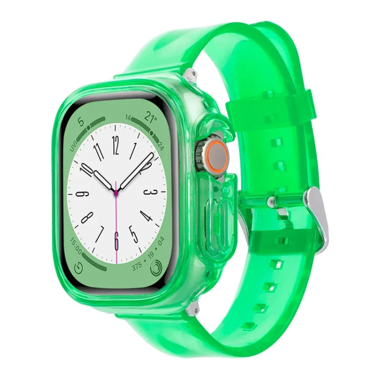 سوار ساعة مع غطاء TPU شفاف بتصميم جليدي، لسلسلة Apple Watch Ultra 3 / 2 / 1 مقاس 49مم