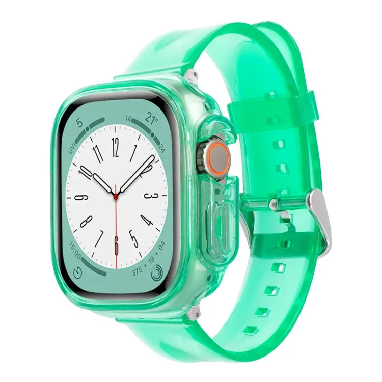 سوار ساعة مع غطاء TPU شفاف بتصميم جليدي، لسلسلة Apple Watch Ultra 3 / 2 / 1 مقاس 49مم