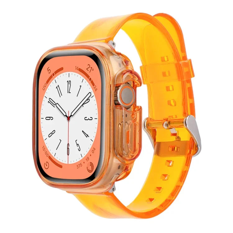 سوار ساعة مع غطاء TPU شفاف بتصميم جليدي، لسلسلة Apple Watch Ultra 3 / 2 / 1 مقاس 49مم