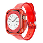سوار ساعة مع غطاء TPU شفاف بتصميم جليدي، لسلسلة Apple Watch Ultra 3 / 2 / 1 مقاس 49مم