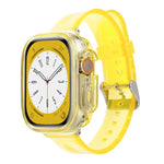 سوار ساعة مع غطاء TPU شفاف بتصميم جليدي، لسلسلة Apple Watch Ultra 3 / 2 / 1 مقاس 49مم
