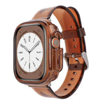 سوار ساعة مع غطاء TPU شفاف بتصميم جليدي، لسلسلة Apple Watch Ultra 3 / 2 / 1 مقاس 49مم