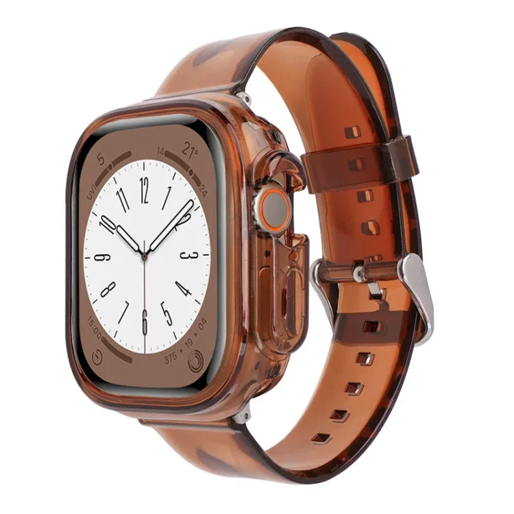 سوار ساعة مع غطاء TPU شفاف بتصميم جليدي، لسلسلة Apple Watch Ultra 3 / 2 / 1 مقاس 49مم