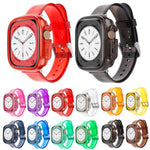 سوار ساعة مع غطاء TPU شفاف بتصميم جليدي، لسلسلة Apple Watch Ultra 3 / 2 / 1 مقاس 49مم