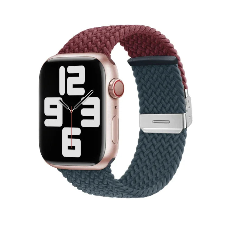 سوار ساعة بإبزيم مع تطريز مضفر من النايلون، لسلسلة Apple Watch 8&7 مقاس 41مم، لسلسلة Apple Watch 8&7 مقاس 45مم