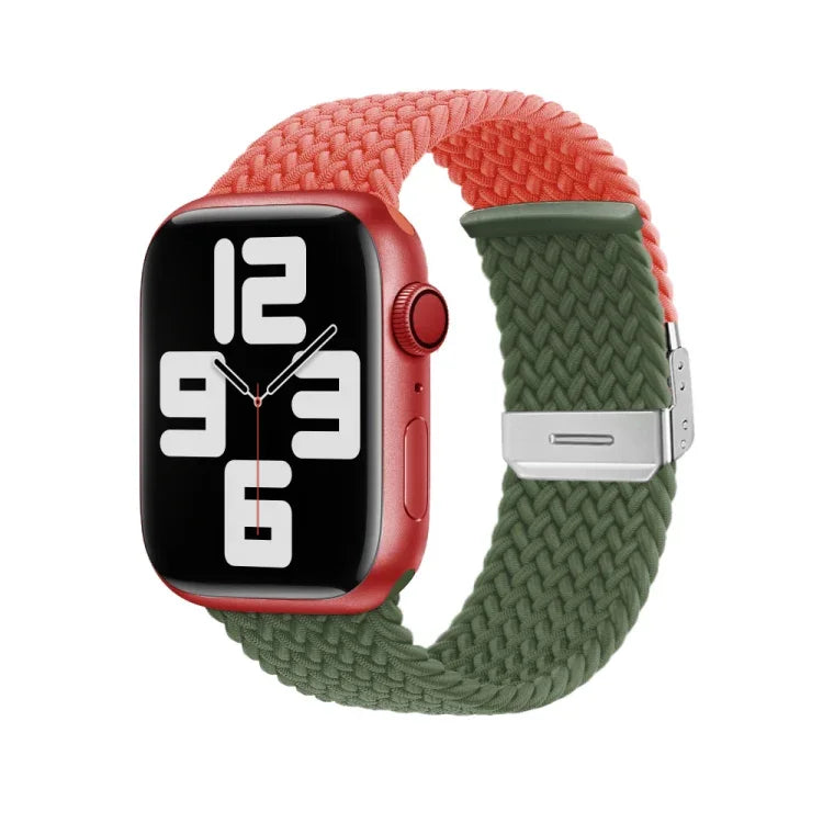 سوار ساعة بإبزيم مع تطريز مضفر من النايلون، لسلسلة Apple Watch 8&7 مقاس 41مم، لسلسلة Apple Watch 8&7 مقاس 45مم