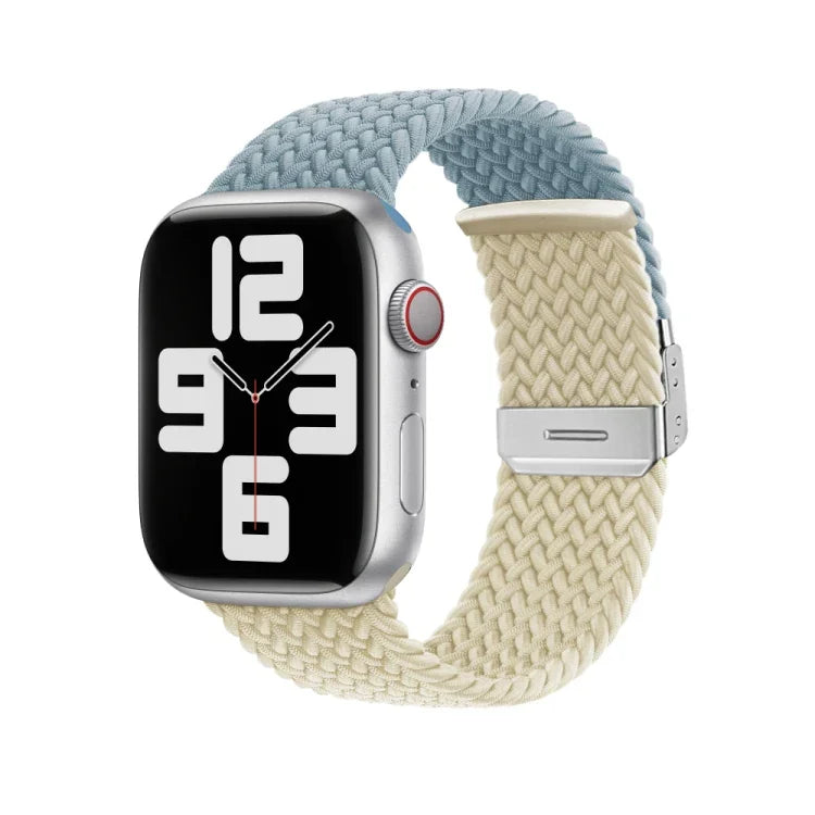 سوار ساعة بإبزيم مع تطريز مضفر من النايلون، لسلسلة Apple Watch 8&7 مقاس 41مم، لسلسلة Apple Watch 8&7 مقاس 45مم