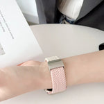 سوار ساعة بإبزيم مع تطريز مضفر من النايلون، لسلسلة Apple Watch 8&7 مقاس 41مم، لسلسلة Apple Watch 8&7 مقاس 45مم