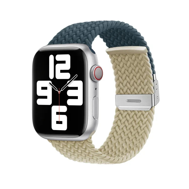 سوار ساعة بإبزيم مع تطريز مضفر من النايلون، لسلسلة Apple Watch 8&7 مقاس 41مم، لسلسلة Apple Watch 8&7 مقاس 45مم