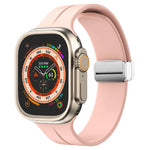 Magnetic Fold Clasp Silicone Watch Band, For Apple Watch Series 8&7 45mm, For Apple Watch Series 8&7 41mm