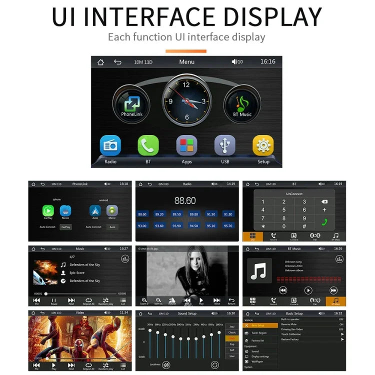 مشغل MP5 للسيارة بشبكة CarPlay لاسلكية 7 بوصة B5300، يدعم اتصال الهاتف المحمول، B5300