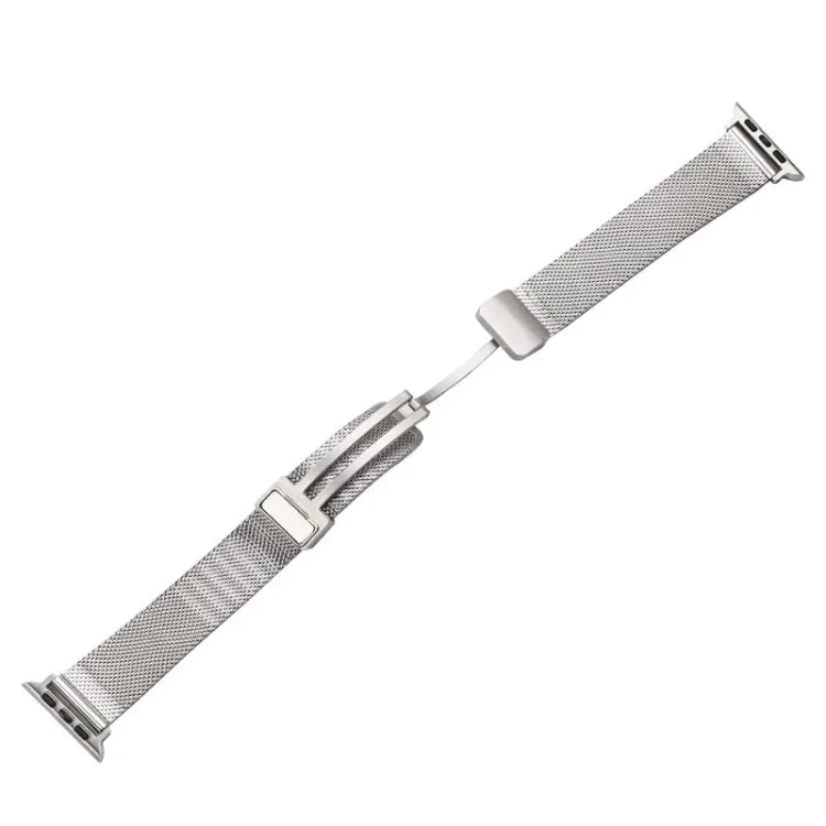 سوار ساعة معدني مع إبزيم ميلان قابل للطي، لسلسلة Apple Watch 8&7 مقاس 45مم، لسلسلة Apple Watch 8&7 مقاس 41مم