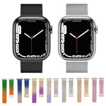 سوار ساعة معدني مع إبزيم ميلان قابل للطي، لسلسلة Apple Watch 8&7 مقاس 45مم، لسلسلة Apple Watch 8&7 مقاس 41مم