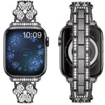 سوار ساعة مزين بألماس على شكل ورقة ثلاثية، لسلسلة Apple Watch 8&7 مقاس 45مم، لسلسلة Apple Watch 8&7 مقاس 41مم